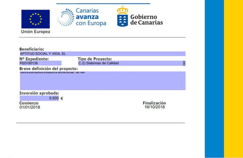 Concedida la Subvención a la Finca para proyectos de inversión de Pymes Canarias
